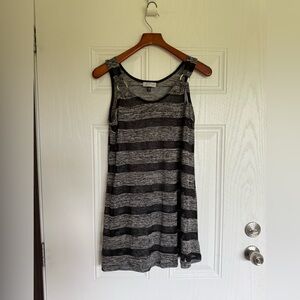 2 for $15 sale; J. Valdi beachwear gray with sheer stripes cover-up tank dress